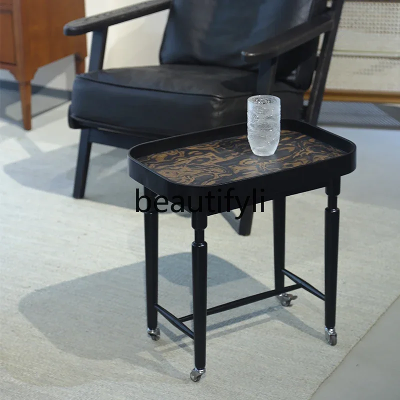 Sofa small side few cherry wood movable corner few small side coffee table table with roller mini