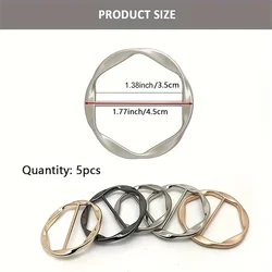 5 - Piece Multipurpose Fashion Accessory Set: Shirt, Belt, and Scarf Adjuster Buckles (5PCs)