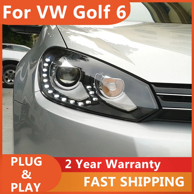 

Передняя фара для VW Golf 6 Golk6 MK6 светодиодный, фара для стайлинга, динамический поворотный сигнал, автомобильные аксессуары в сборе, 2 шт.