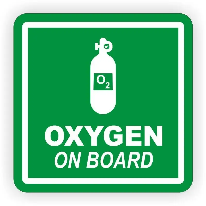 

Oxygen On Board Vinyl Decal / Hospital stickers / Label / Camper 4x4 Safety O2