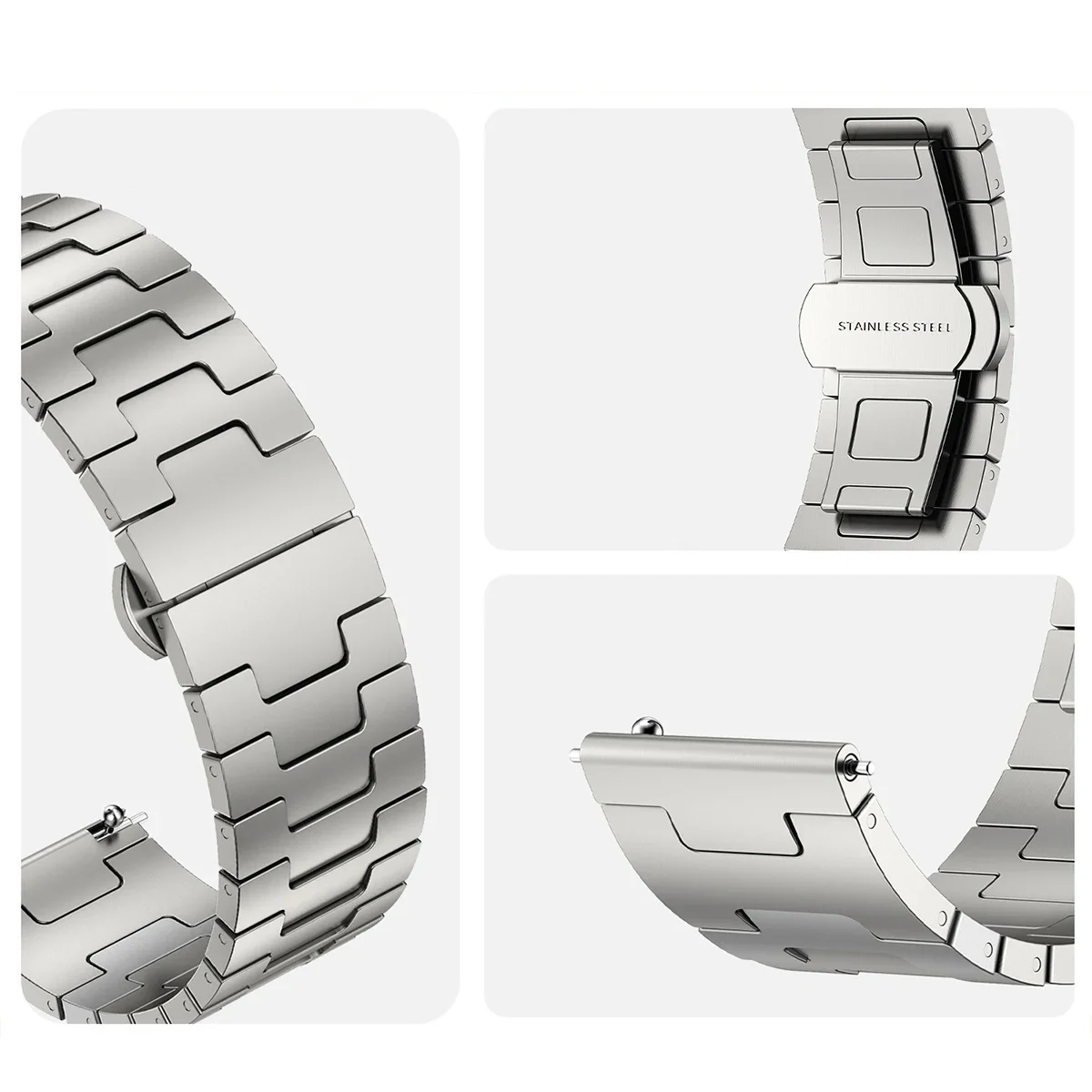 22mm Luxury Titanium Men's Metal Bracelet Watch Band
