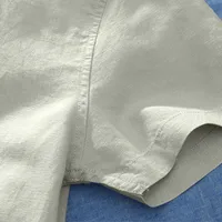 Men's Shirts Summer Baggy Cotton Linen Solid Short Sleeve Shirts For Men Retro Loose Button Up Shirt Blouse Men Chemise Homme - Image 5