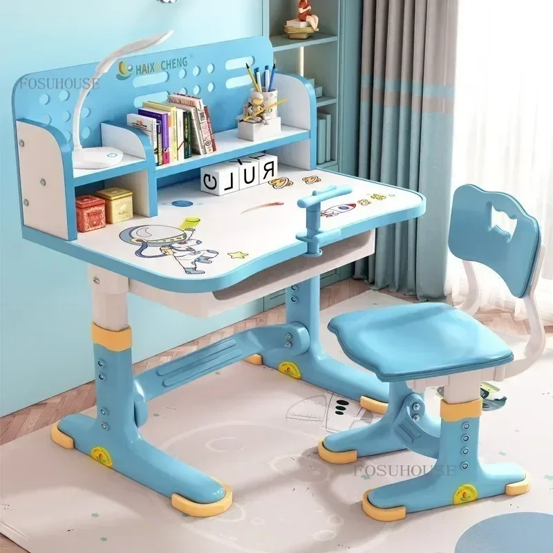 Household Desk and Chair Set for Kids Liftable Plastic Student Writing Kids Table Children's Study Table Primary School Desk