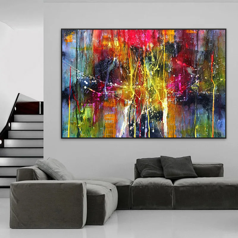 Om te mediteren Pathologisch wees onder de indruk Moderne Abstracte Kunst Canvas Schilderij Woonkamer Muur Decor Gekleurde  Verf Posters En Prints Home Decoratie Canvas Foto| | - AliExpress