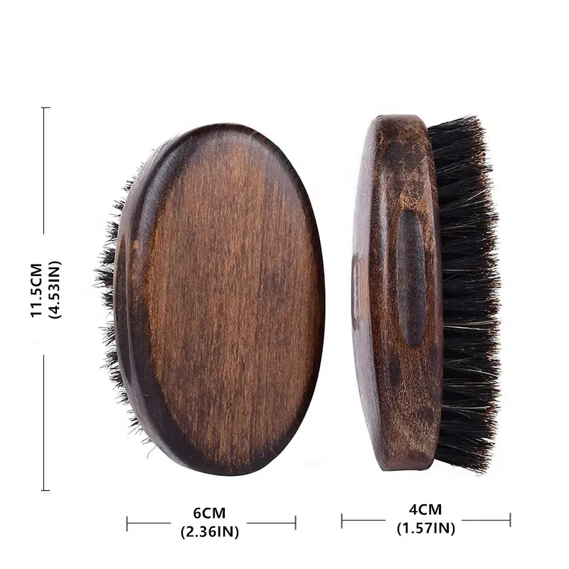 Boar Bristle Hair Beard Brush for Men, Small Soft Beard Brush, Pocket Travel Size Men's Wooden Mustache Brush