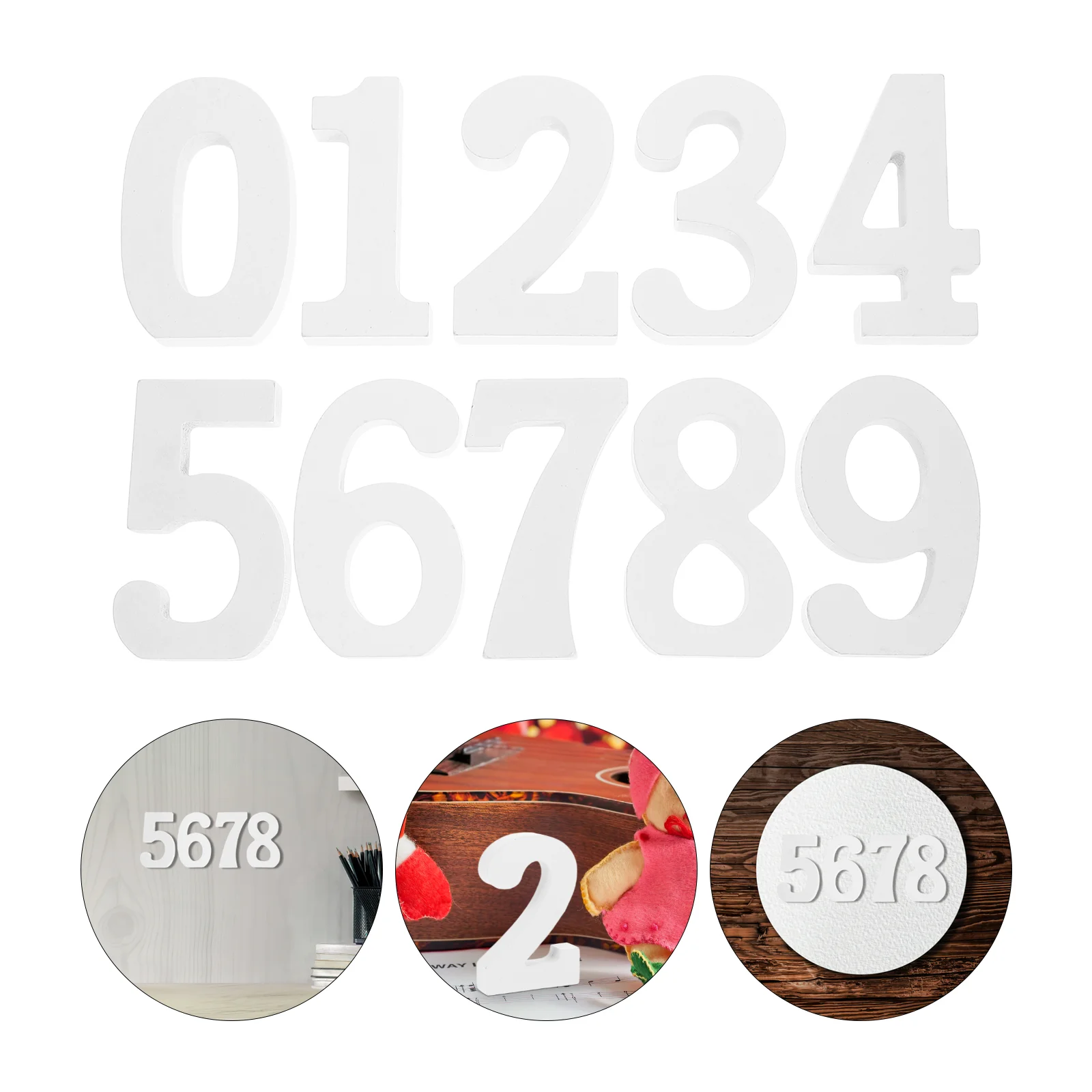 

10Pcs Large Wooden Number Decorating Large Wood Number Decorative Wooden Number for Crafts