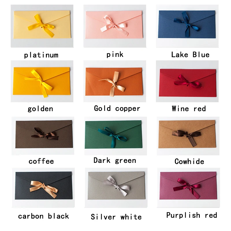 10pcs/lot 220*108mm Retro European Colored Pearlescent Paper Envelope Ribbons for Wedding Invitations High-grade Busines Packing kraft paper envelopes window envelopes mailing envelopes mini envelopes gift card envelopes