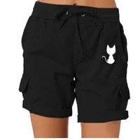 Trending Cute Cat Printed Fashion Women Summer Shorts Outdoor Beach Shorts Bermuda Shorts Stretch Golf Active Shorts High Waist - Image 4