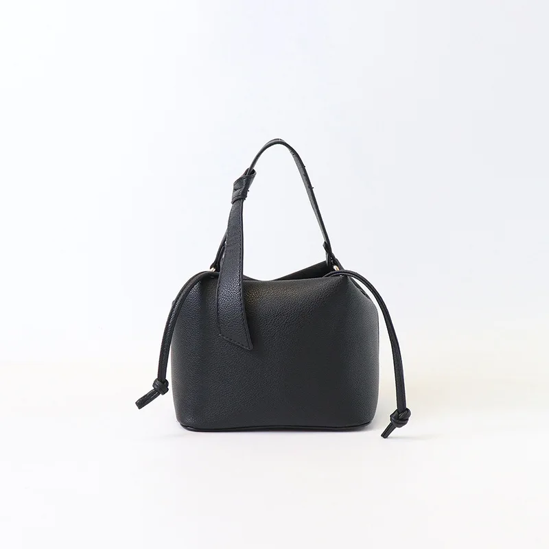 Korean Style Simple Texture Bucket Bag New Casual Personality Crossbody Bag Large Capacity Commuter Shoulder Bag for Women