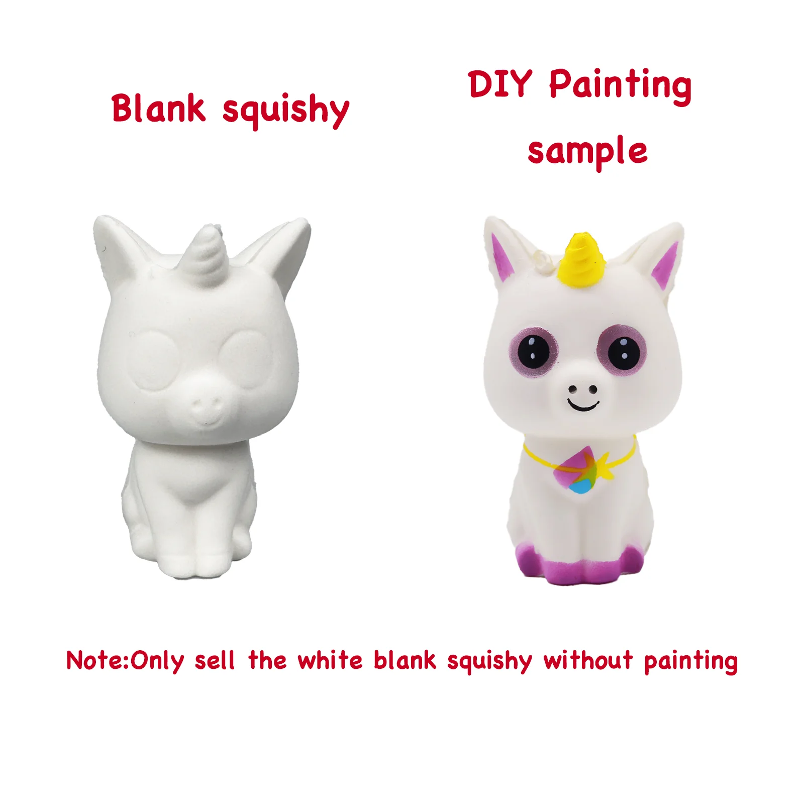 DIY Blank Squishy Antistress Toys for Kids - Slow Rising White Sensory Relief and Creative Painting Activity