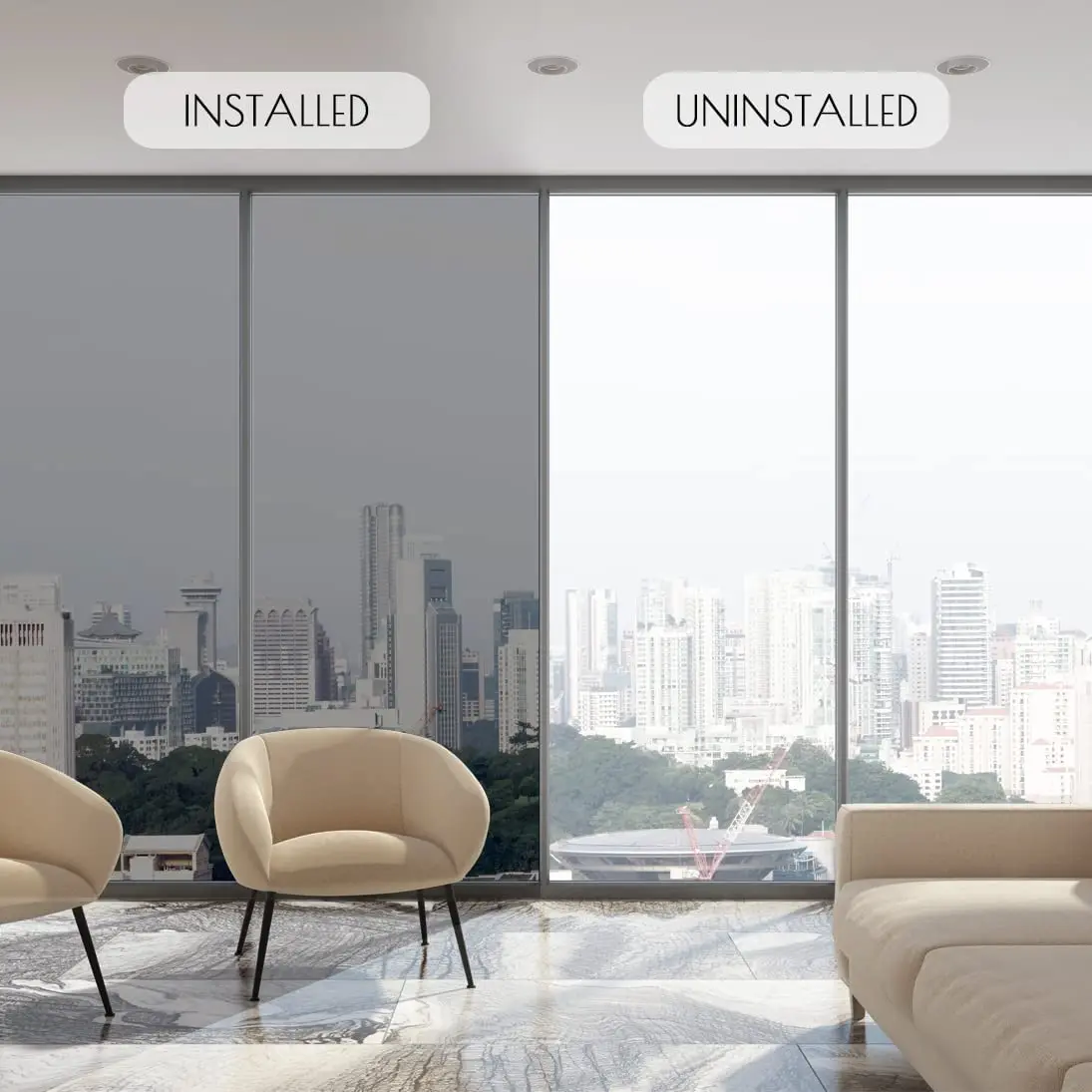 Window film one way daytime privacy sun blocking reflective window tint self adhesive heat control sticker for home