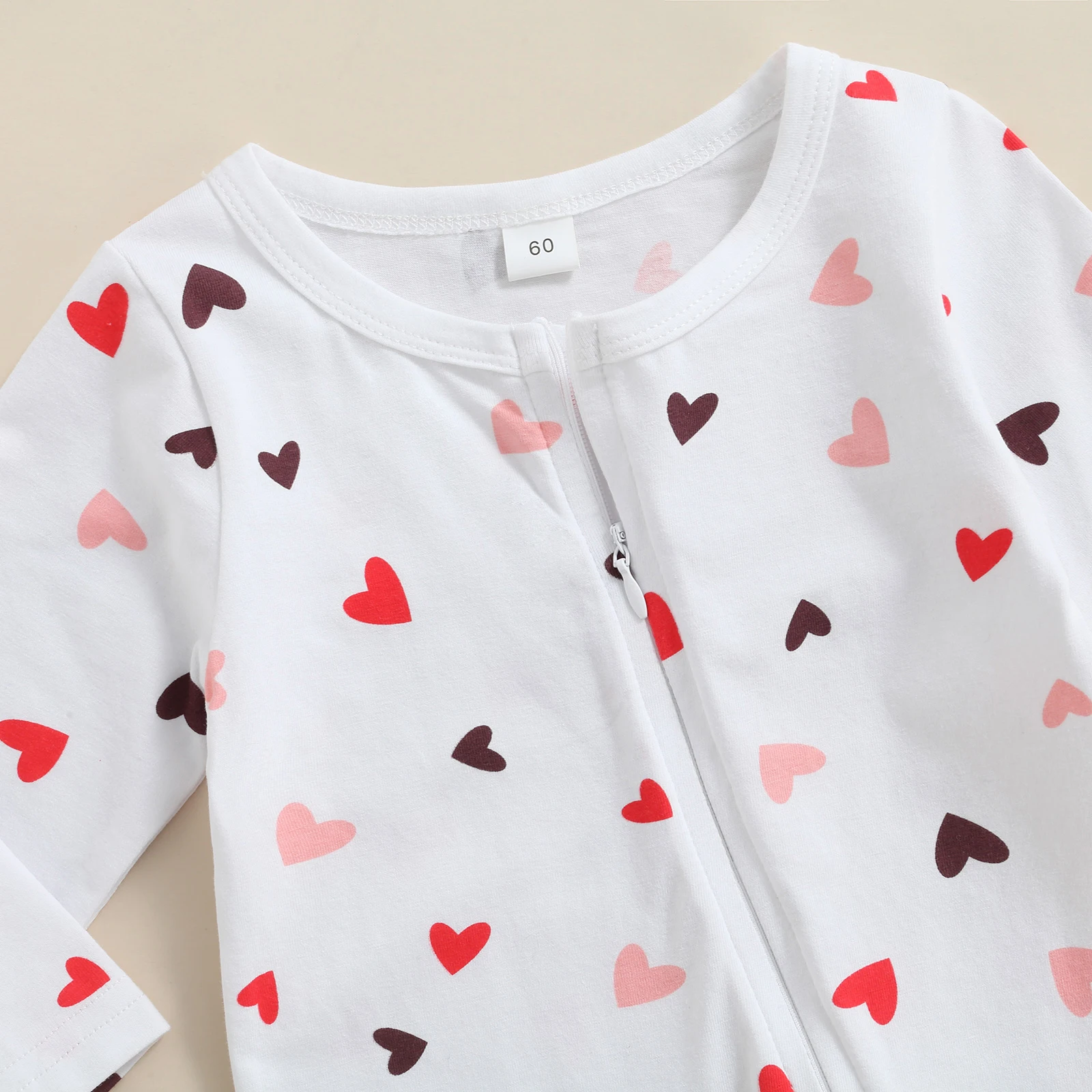Citgeett Spring Valentine's Day Infant Newborn Baby Girls Boys Romper Set Long Sleeve Zipper Long Pants Footies Headband Clothes
