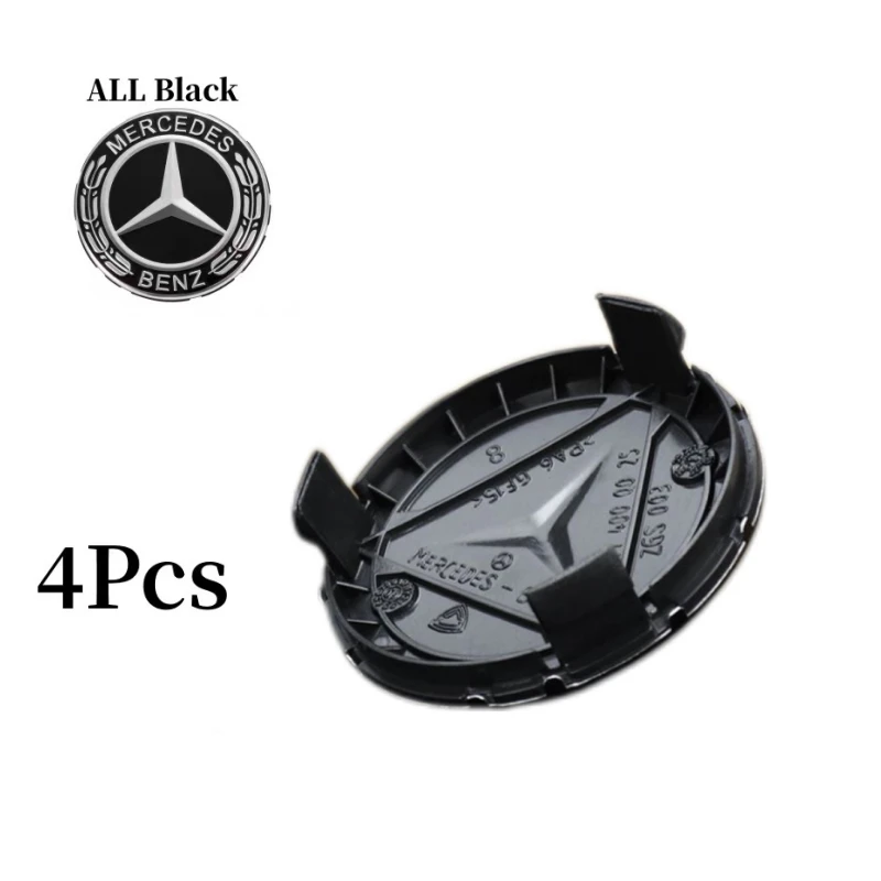 4Pcs 75MM Mercedes Wheel Center Caps For W176 W177 W203 W204 W205 W206 W212 W213 W214 W211 W223 W222 W222 W223 W246 W247 W219