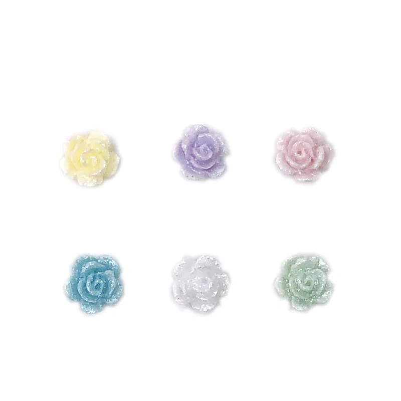 3D 혼합 송진 로즈 라인스톤 네일 아트 참, 시뮬레이션 장미 꽃 손톱 장식, DIY 매니큐어 액세서리 공예, 100 개