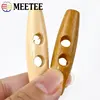 50pcs Meetee Wooden Buttons 30-60mm 2 Holes Natural Wood Horn Toggle for Wool Sweater Coat Bags Garment Accessories C1-27 3