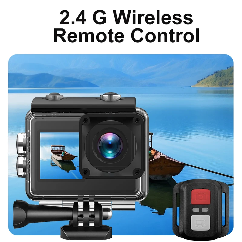 V8 Remote Control Action Camera Ultra HD 4K/30fps 24MP WiFi 2" IPS170D Underwater 30M Waterproof Vedio Go Sport Pro Anti-Shake action camera