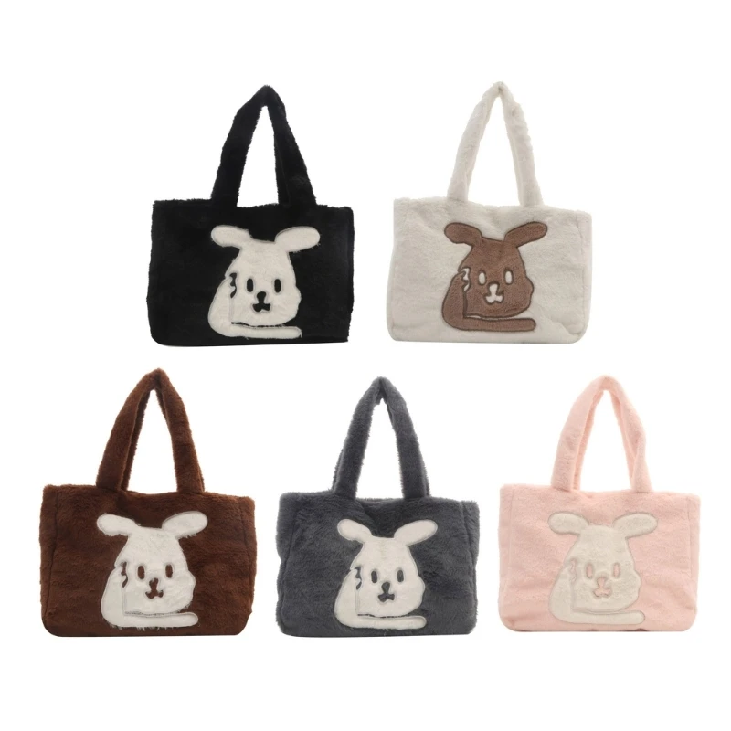 

Сумка большой емкости для женщин, плюшевая сумка, мягкие милые сумки на ремне с кроликом