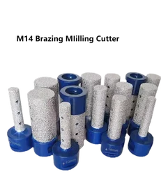 M14 Thread Vaccum Brazed Diamond Finger Bit Milling Cutter ForTile Marble Ceramic Granite Enlarge Hole Milling Tools Drill Bit