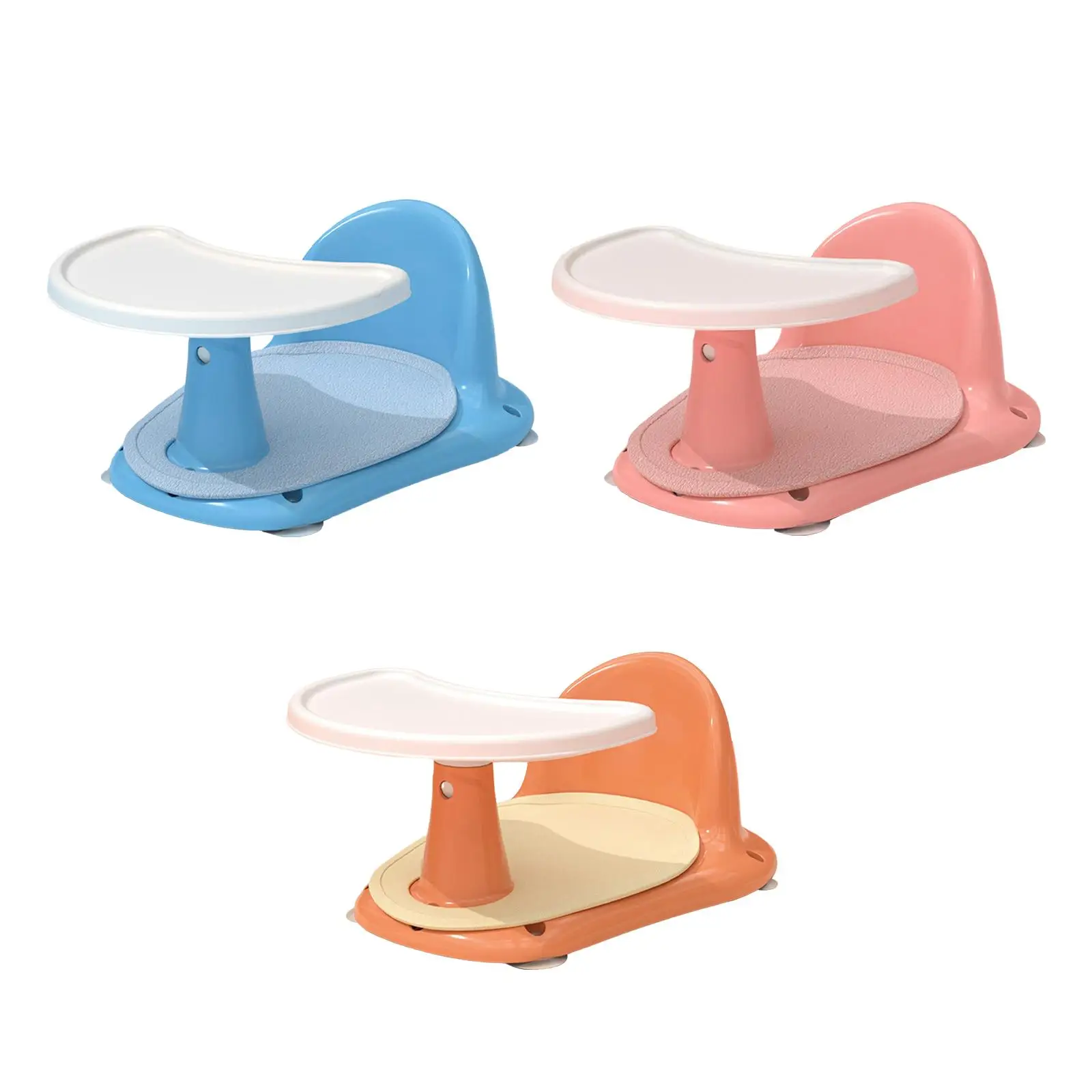 

Bathtub Chair Cartoon 4 Suction Cups with Non Slip Mat Infant Bath Tub Seat Shower Bath Seat for 6-18 Months Kids Newborn Baby