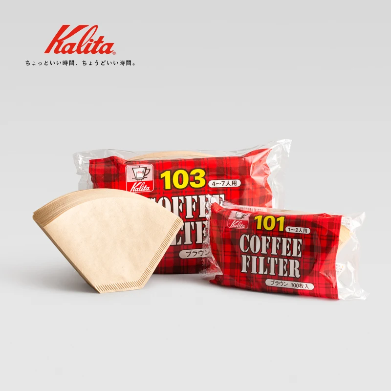 

Kalita Fan-Shaped Filter for Specialized Cafe, American Coffee Maker, Barista, Unbleached Wood