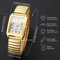 Fashion Rectangle Women Watches  Simple Arabic Dial Elastic Strap Quartz Wristwatch for Reloj Mujer Girls Clock (Without Box) 6