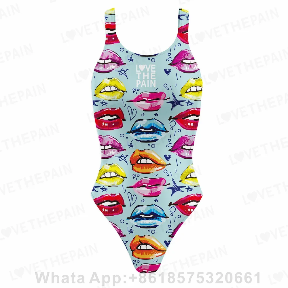 

Love The Pain 2023 New One Piece Swimsuit Swimwear Woman Colorwork Monokini Summer Beachwear Bodysuit Bathing Suit