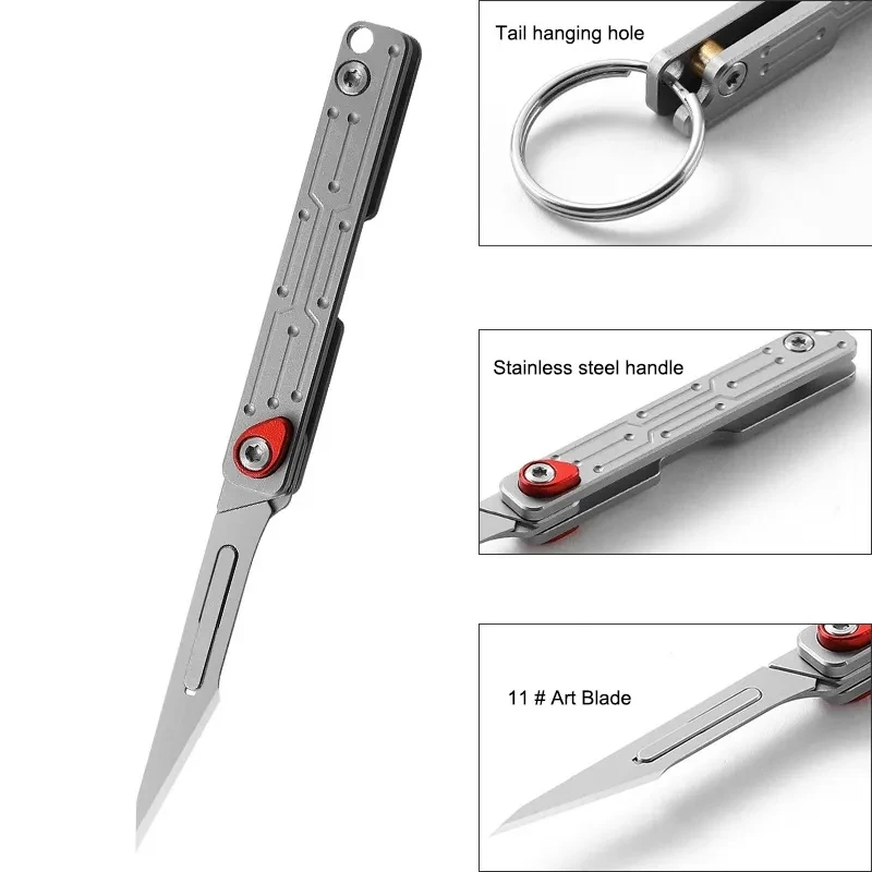 New Stainless Steel Folding Surgical Knife Medical Folding Knife EDC  Outdoor Box Opening Pocket Knife with 10 replaceable blades - AliExpress