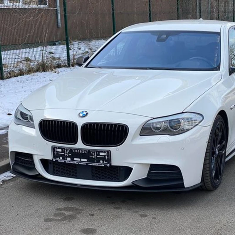 For BMW F10 5 Series 535i 528i M Sport 2011-2016 High Quality ABS Front Bumper Lip Spoiler Glossy Black Or Carbon Fiber Look