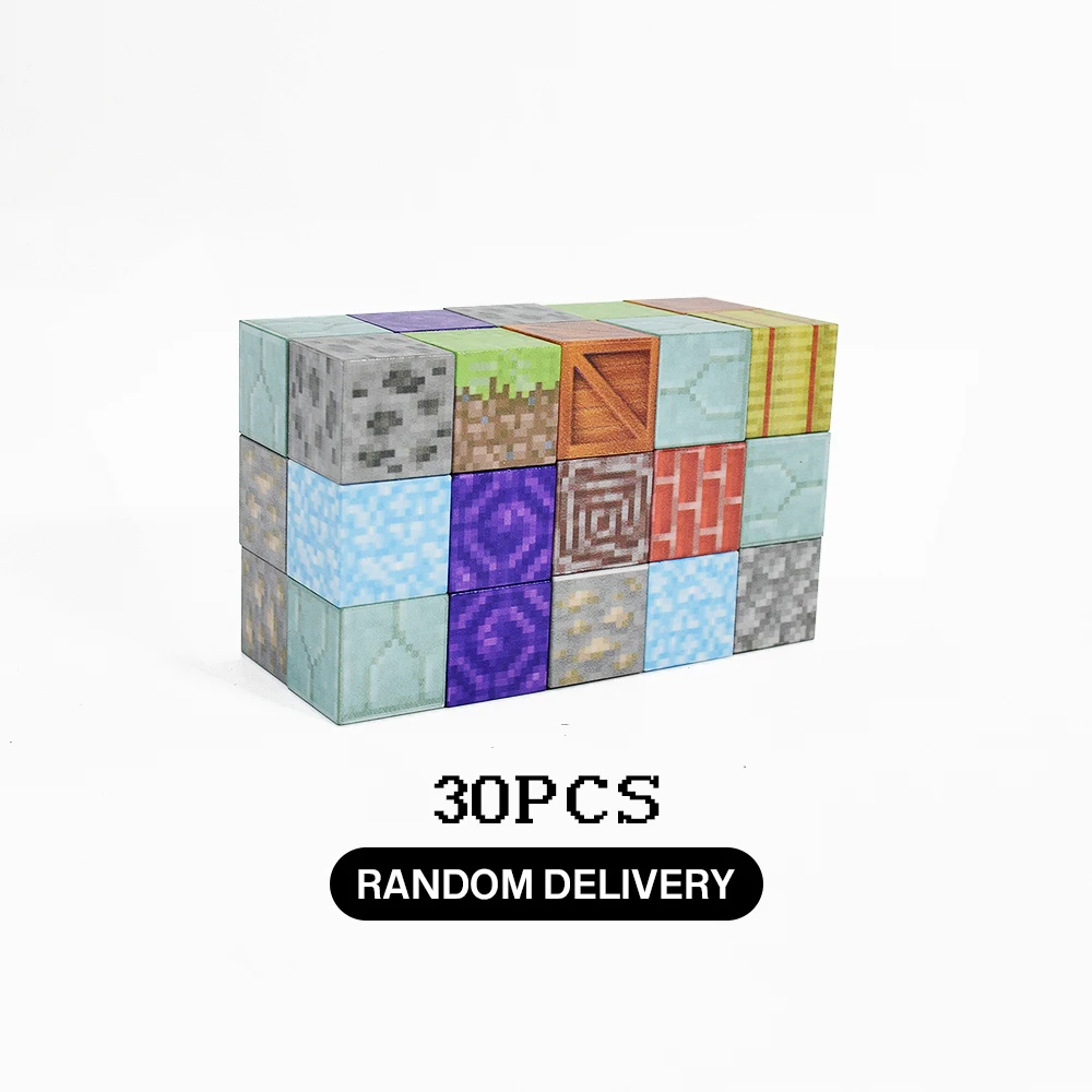 DIY 3D Manyetik Yapı Taşları Mayın Dünya Küpü Mıknatıs Dünya Seti Erkek Kız Çocuk Inşaat Kök Montessori Duyusal Oyuncaklar