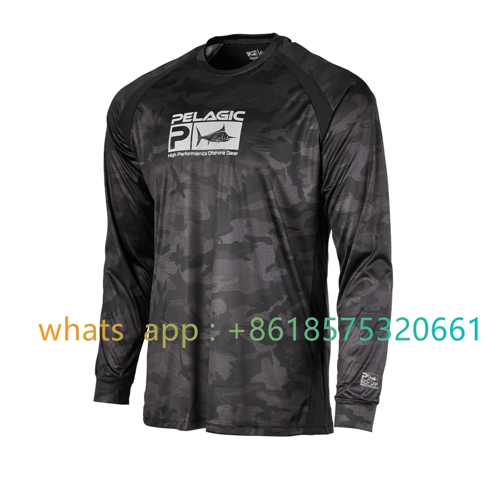 Fishing Shirts High Performance Moisture Wicking Polyester Fishing Wear  Men's Long Sleeve Vented Sublimated Fishing Shirts