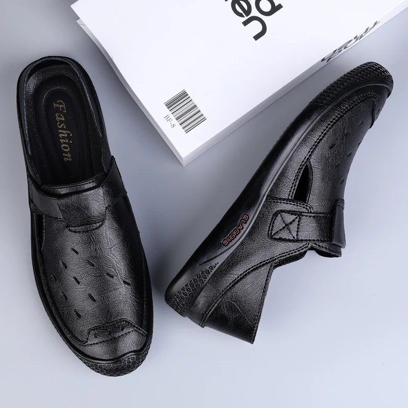 새로운 패션 남성 정장 가죽 로퍼 신발 낮은 최고 남성 드레스 신발 남성 블랙 통기성 가죽 신발 구멍 Size37-45 