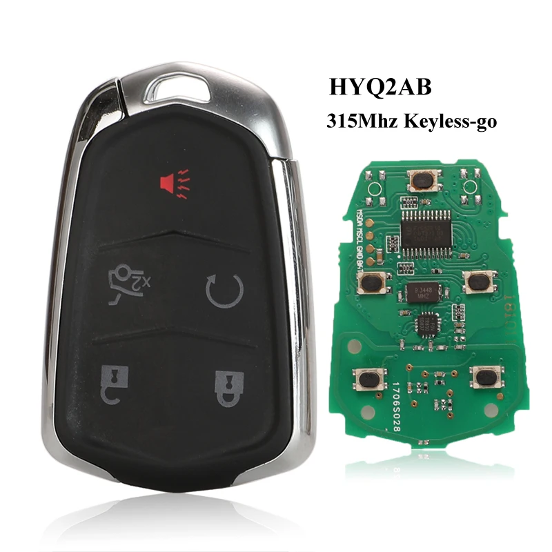

Kutery Keylessgo HYQ2AB пульт дистанционного управления 315 МГц ключи для Cadillac ATS CTS SRX от АТС ХЦ XTS Escalade 2014 2015 2016 2017 5 кнопки смарт-брелок
