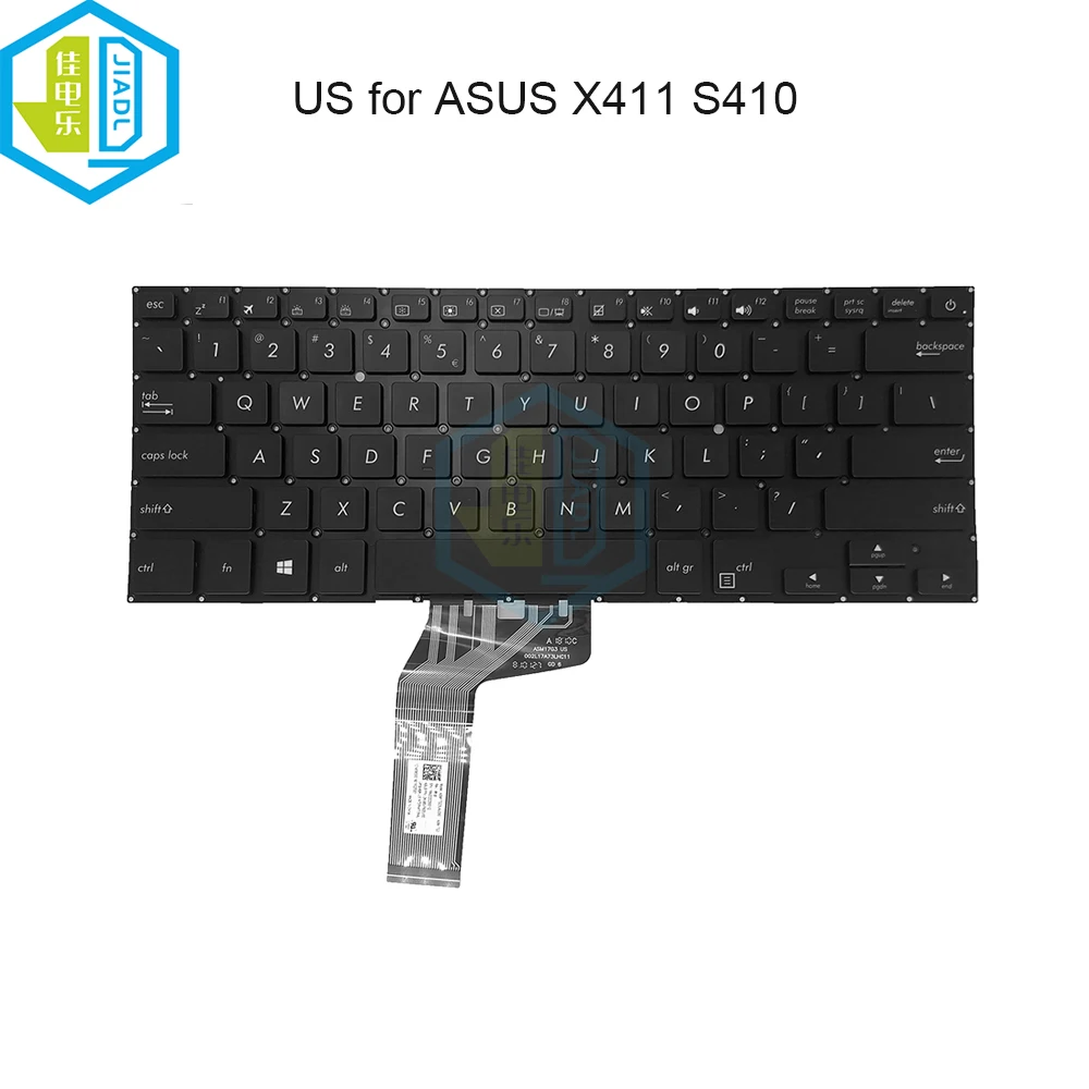 Teclado Backlight dos Eua para Asus Teclados para Notebook sem Retroiluminação X411 S410 Vivobook S410u X411u X411ua X411un X411uv X411uq Eua