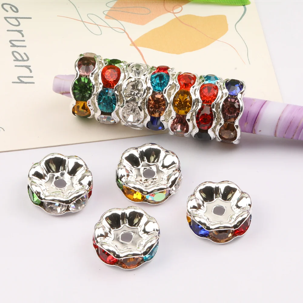 Cordial Design 100Pcs 21*21MM Copper Spacers/Hand Made/Jewelry Findings & Components/Rhinestone Effect/Wheel Shape/DIY Making - cordial