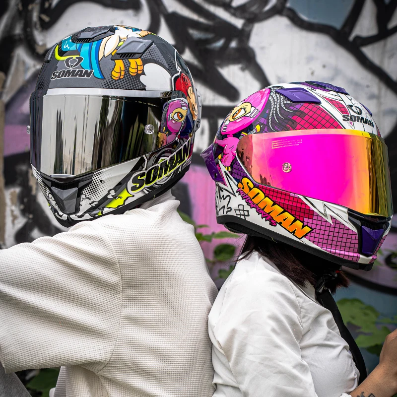 SOMAN フルフェイスヘルメットオートバイヘルメットバイク乗馬