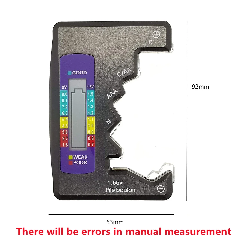 Digital Battery Tester LCD Display C D N AA AAA 9V 1.5V Button Cell Battery Capacity Check Detector Checkered Load Analyzer 4