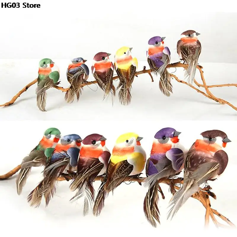 1PC Bird Artificial Foam Feather Random Color Artificial Foam Feather Simulation DIY Party Crafts Magnet Decorative Doves ornament crafts