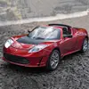 1:24 Tesla Roadster Alloy Sports Car Model Diecasts Metal Toy Racing Vehicles Car Model Simulation Sound and Light Gift 1