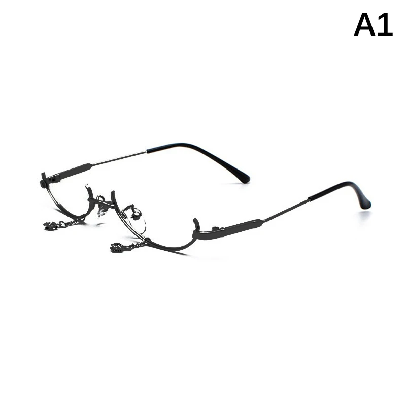Chic Women's Half-Frame Glasses with Decorative Water Drop Design