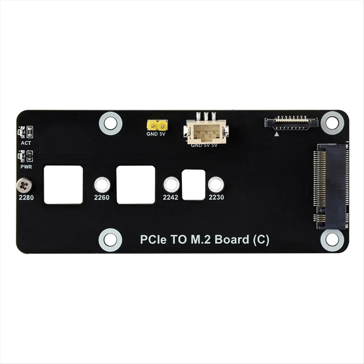 Giftnew For RPi 5 PCIE-M.2 어댑터 보드, 라즈베리 파이 5 PCIE-M.2 NVMe 2230/2242/2260/2280 SSD 확장 보드