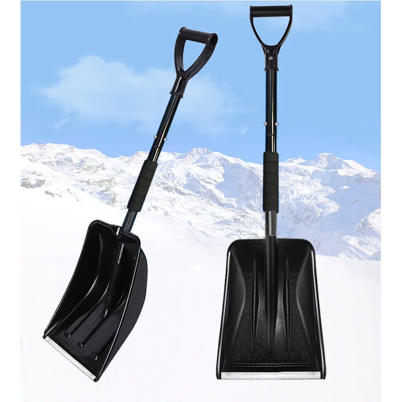 1PC Emergency Snow Shovel Foldable Extendable Handle Lightweight Aluminum Portable Sport Utility Shovel For Car Camping Garden