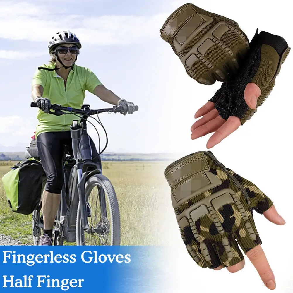 

1pair Half Finger Cycling Gloves Anti-Slip Breathable Riding Gloves Mountaineering Outdoor Fingerless Suncreen Men Women P9E2