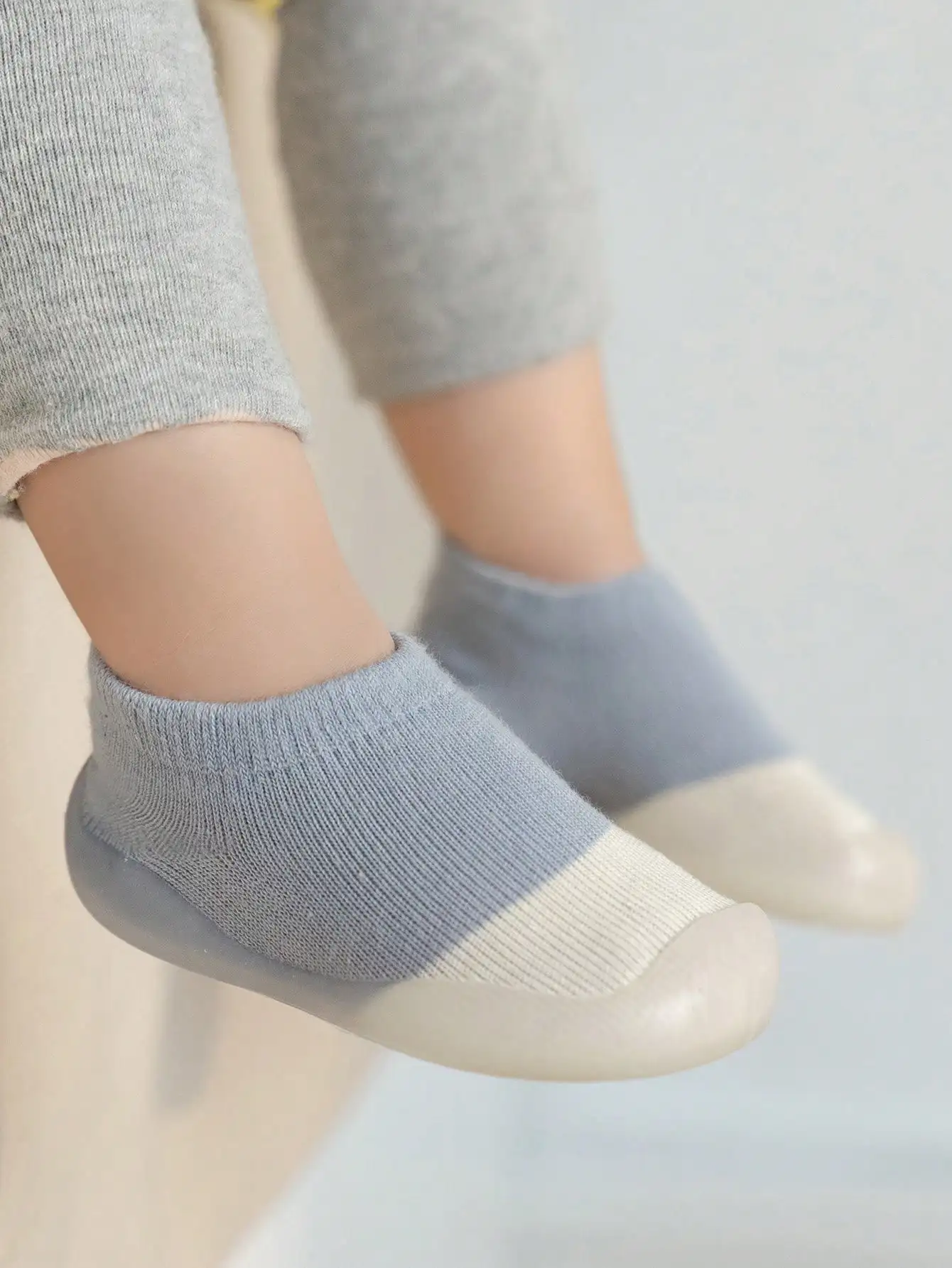 Yibubu Baby Toddler First Walker Infant Boys Girls Kids Rubber Soft Sole Floor Barefoot Casual Shoes Knit Booties Anti-Slip 1