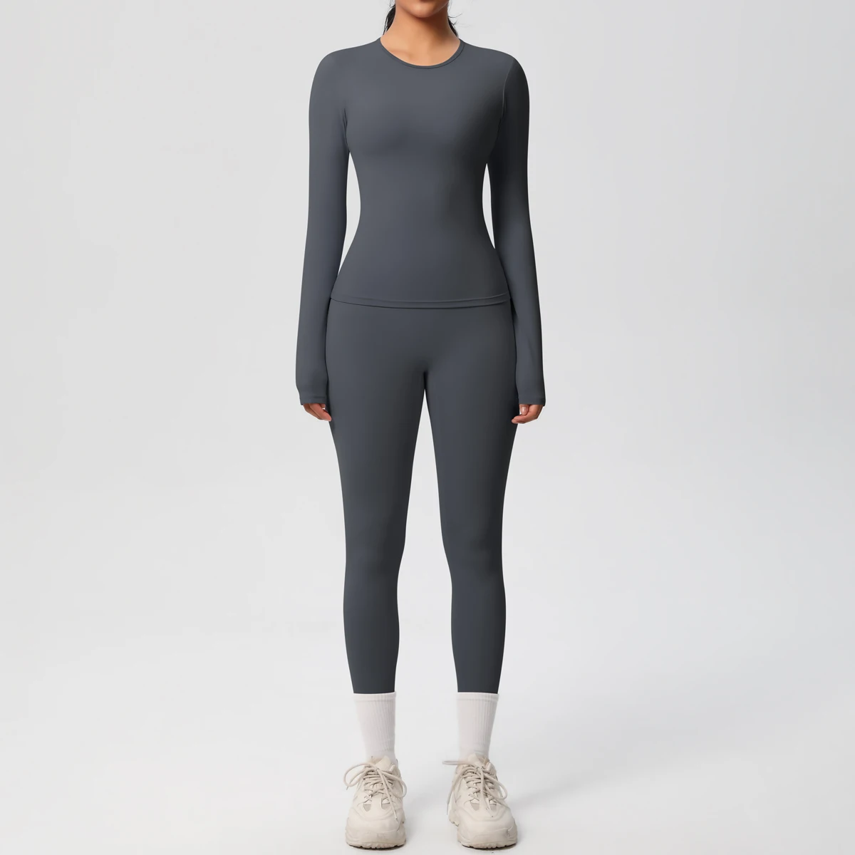 2 pièces vêtements de sport ensemble de Yoga vêtements de sport costumes de Yoga pour femmes ensemble de Fitness survêtements sport à manches longues haut court Leggings de gymnastique