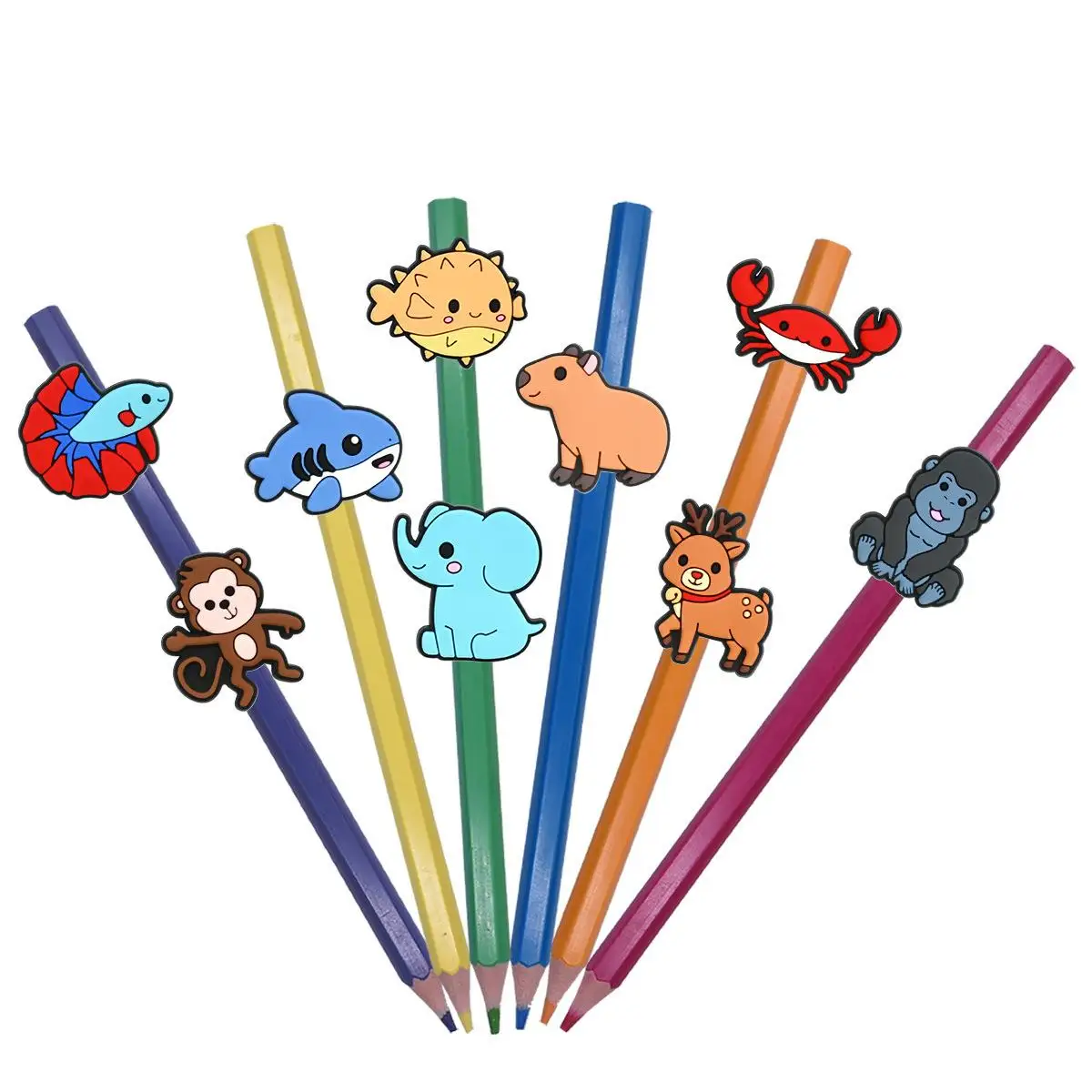 20개 무작위 다양한 장 연필 토퍼, 학교 용품, 교실 보상, 상품, 선물