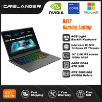 CRELANDER Laptop Gamer 16 Inch Intel Core i9 Processor 2.5k IPS Screen 165Hz RTX 3060 6G RAM 64GB 4TB SSD Notebook Gaming Laptop 1