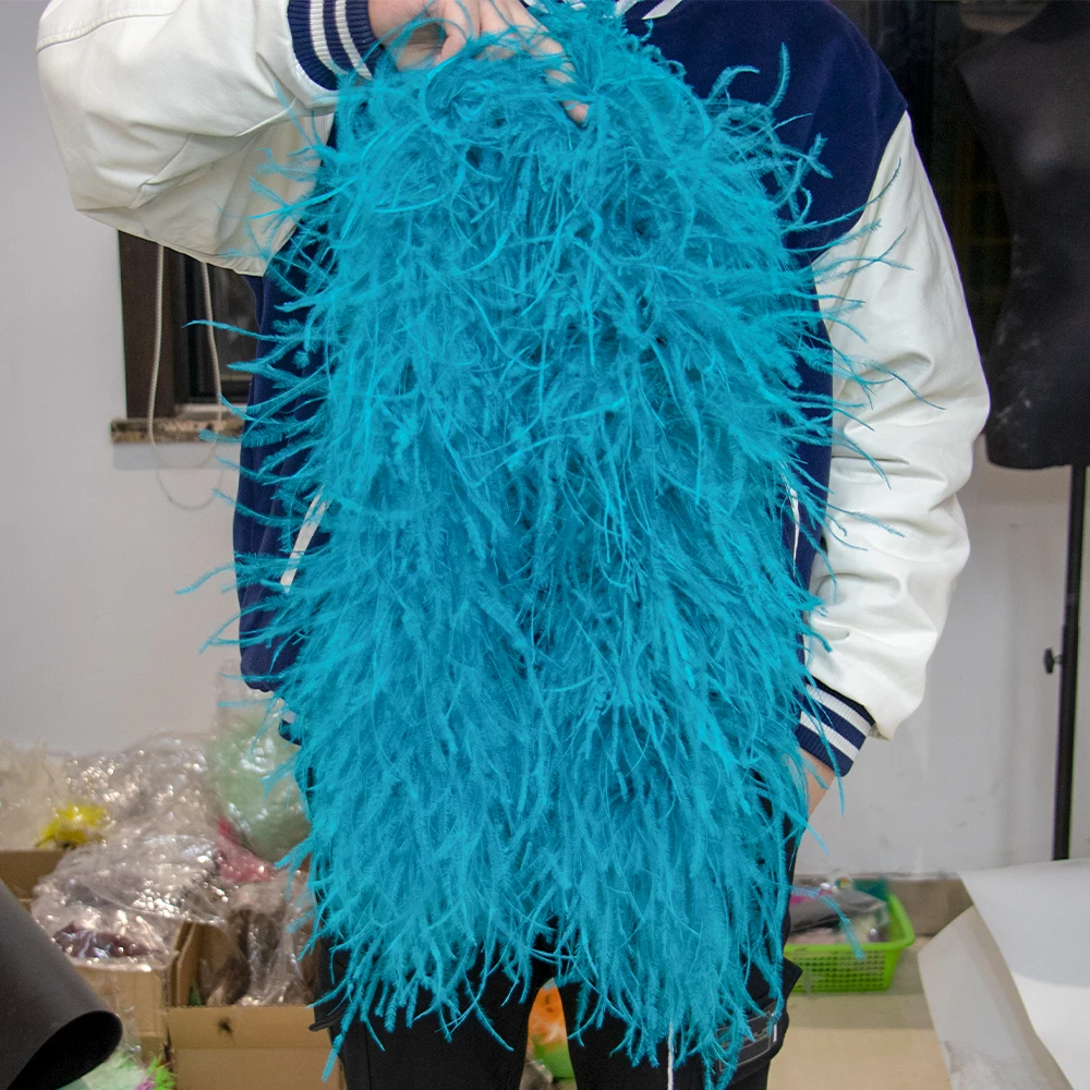 50cm 2 To 15ply Feathers Boa Natural Ostrich Feather Shawl For Party Clothing Sewing Accessory