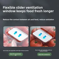 Boîte de rangement pour réfrigérateur empilable, Style tiroir Transparent, conservateur de fraîcheur couvert respirant pour aliments surgelés, matériau PET 4