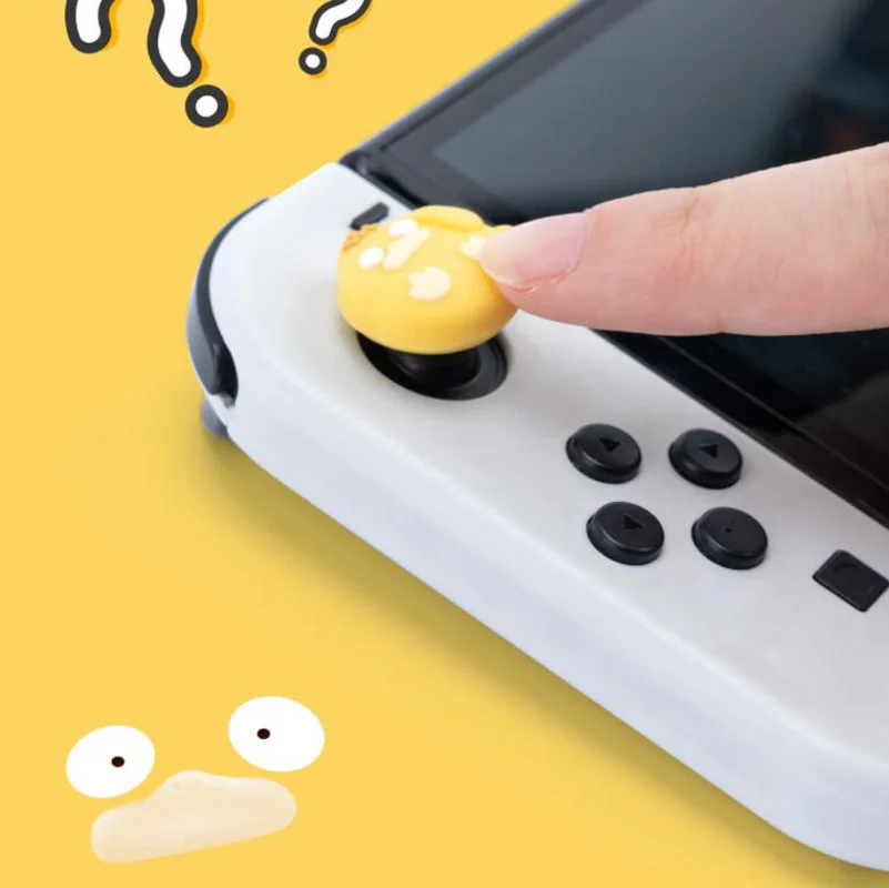 Cute Yellow Duck Silicone Soft Thumb Stick Grip Cap Joystick Cover For Switch NS Oled/Lite Joy-con Controller Thumbstick Case