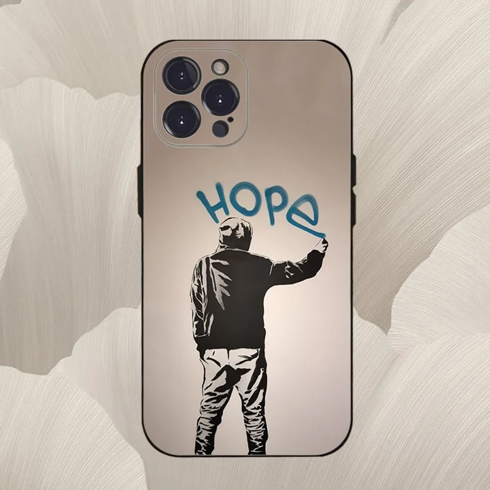 Street Art Graffiti-Themed Soft Black Phone Case Cover
